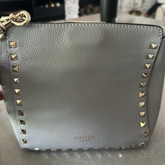 Valentino Rockstud grey flip lock crossbody messenger bag with dust bag - Picture 2 of 12